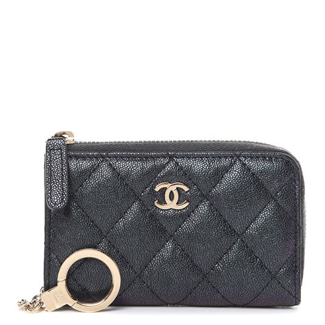 chanel car keychain|Chanel zipped key holder.